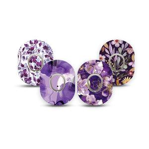 ExpressionMed Moody Plum Dexcom G7 and Dexcom Stelo Glucose Biosensor System Mini, tape and sticker  Violet luxurious garden Adhesive Tape for CGM