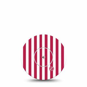 ExpressionMed Red Stripes Freestyle Libre, Libre 2 Plus, and Abbott Lingo, Single Tape and Single Sticker Fun summer stripes Overlay Patch for CGM