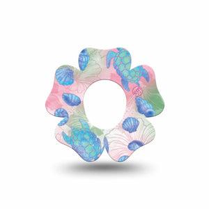 ExpressionMed Turtley One-derful Dexcom G7 and Dexcom Stelo Glucose Biosensor System Flower, Single Tape Girly beachy motifs Adhesive Tape for CGM