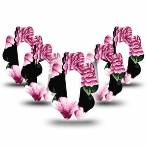 ExpressionMed Intricate Floral Dexcom G6 Flower Shape Tape 5-Pack Tape Vibrant Florals, Adhesive Patch Continuous Glucose Monitor Design