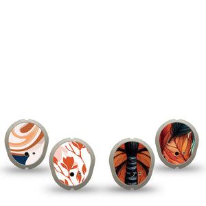 ExpressionMed Falling Leaves Forever Variety Pack Dexcom G7 Sticker, 4-pack Sticker Variety, Fall Toned Leaves, Vinyl Decoration  CGM Design