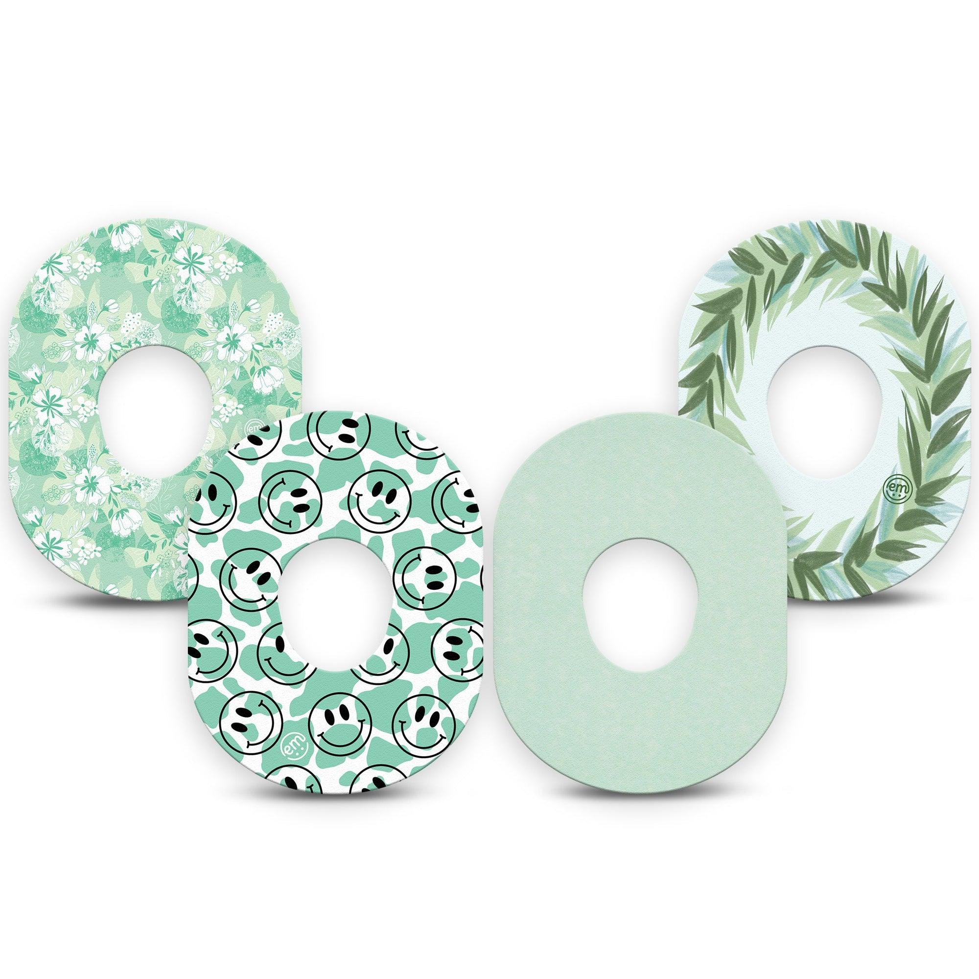 ExpressionMed Pistachio Whirl Variety Pack Dexcom G7 Tape, Dexcom Stelo Glucose Biosensor System, 4-Pack Tape Variety, Pale Green Summer Colors, Overlay Tape CGM Design