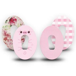 ExpressionMed Powder Pink Variety Pack Dexcom G6 Tape, 4-Pack Tape Variety, Soft Pink Color Hues, Plaster Continuous Glucose Monitor Design