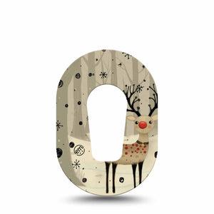 ExpressionMed Woodland Reindeer Dexcom G6 Mini Tape, Single Tape Festive Reindeer, Adhesive Tape CGM Design
