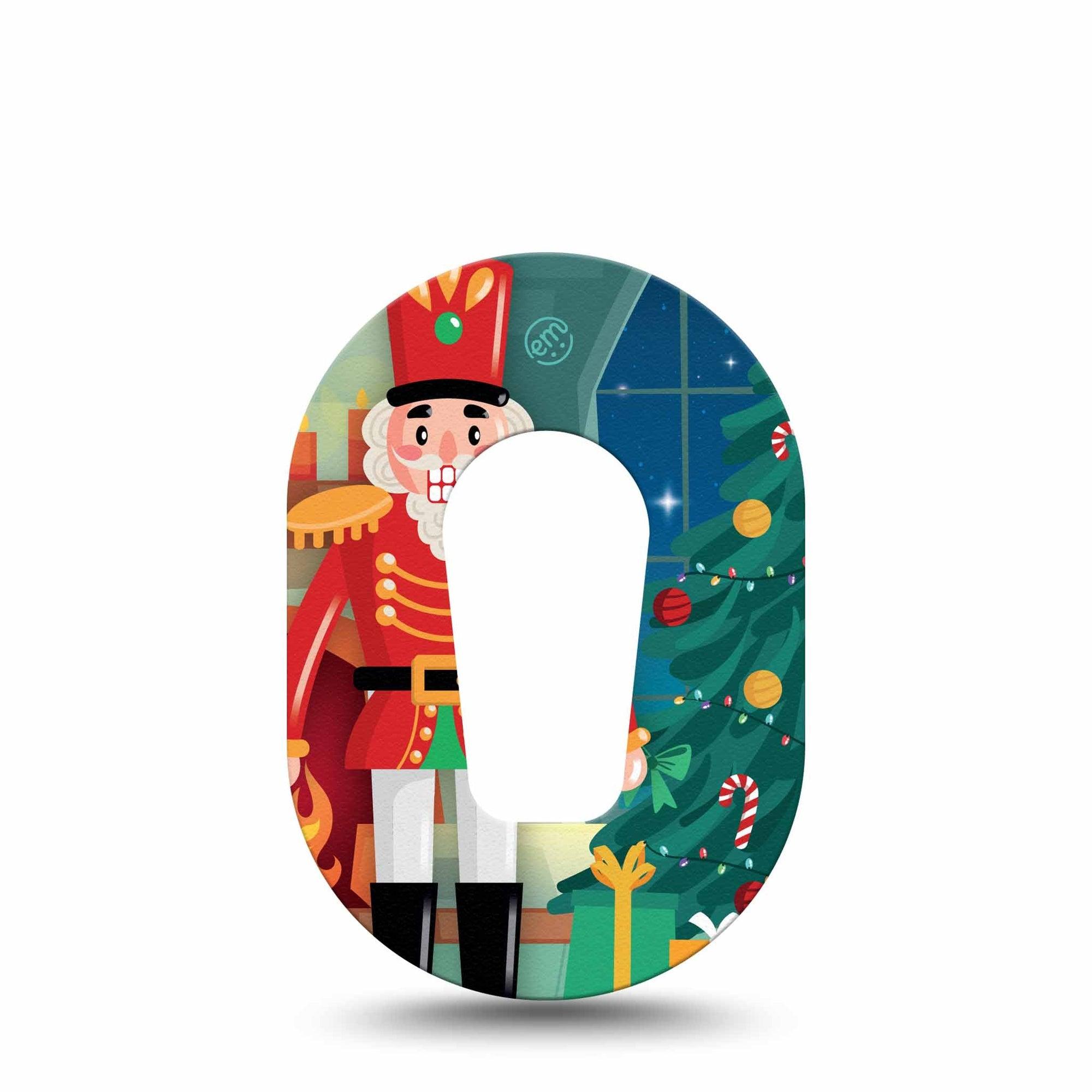 ExpressionMed Nutcracker Dexcom G6 Mini Tape Single Tape Christmas Theme Nutcracker, Adhesive Tape CGM Design