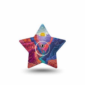 ExpressionMed Grand Canyon Freestyle Libre 3 and Libre 3 Plus Star, Single Tape and Single Sticker desert nature style Fixing Ring Tape for CGM