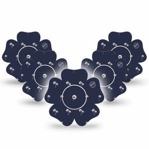 ExpressionMed Palm Trees Freestyle Libre 2 and Libre 2 Plus Flower Shape Tape, Abbott Lingo,  5-Pack Tape and 5-Pack Sticker Island Palms, Fixing Ring Tape CGM Design