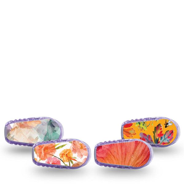 ExpressionMed Ruffle Bloom Dexcom G6 Sticker, 4-Pack Sticker soft floral texture Adhesive Tape for CGM