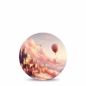 ExpressionMed Dreamy Skies Dexcom G7 Overpatch, Dexcom Stelo Glucose Biosensor System, Single Tape Ethereal Hot Air Balloons, Overlay Tape CGM Design