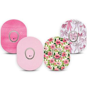 ExpressionMed Soft Pink Dexcom G7 and Dexcom Stelo Glucose Biosensor System, tape and sticker  Solids and prints mix Decorative Decal for CGM