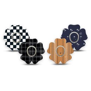 ExpressionMed Everyday Classic Dexcom G7 and Dexcom Stelo Glucose Biosensor System Flower, tape and sticker  Mens inspired style patterns Fixing Ring Patch for CGM