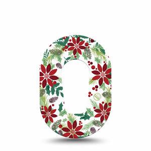 ExpressionMed Christmas Wreath Dexcom G6 Mini Tape Single Tape Holiday Time Cheery Wreath, Adhesive Tape CGM Design