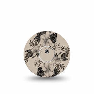 ExpressionMed Low Tide Freestyle Libre 3 and Libre 3 Plus, Single Tape and Single Sticker Minimal floral illustration Accessories for Continuous Glucose Monitor