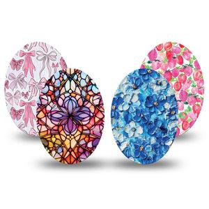 ExpressionMed Bright Medtronic Guardian Enlite Universal Oval, 4-Pack Tape vivid color pattern Best Covers for CGM