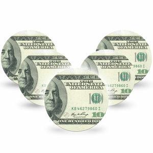 ExpressionMed Feeling $100 Dexcom G7 Overpatch, Dexcom Stelo Glucose Biosensor System, 5-Pack Tape Independence Day Stars, Overlay Tape CGM Design