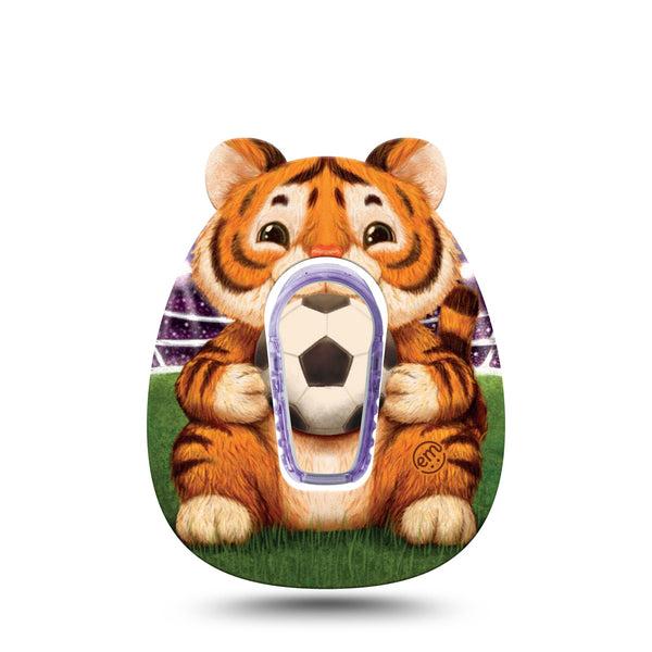ExpressionMed Playful Tiger Dexcom G6, Single Tape and Single Sticker fun tiger illustration Sensor Cover for Continuous Glucose Monitor