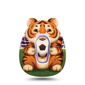 ExpressionMed Playful Tiger Dexcom G6, Single Tape and Single Sticker fun tiger illustration Sensor Cover for Continuous Glucose Monitor