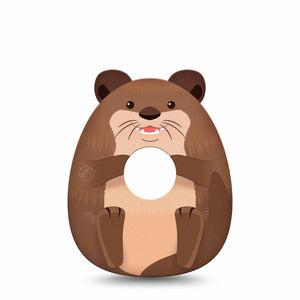 ExpressionMed Otter Freestyle Libre 3 and Libre 3 Plus Gumdrop Shape Tape Single Tape Squishmallow Inspired Otter, Overlay Patch CGM Design