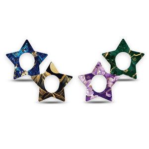 ExpressionMed Midnight Gold Dexcom G7 and Dexcom Stelo Glucose Biosensor System Star, 4-Pack Tape Gold detail prints Overlay Tape for Continuous Glucose Monitor