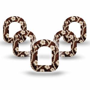 ExpressionMed Cozy Sweater Omnipod Mini Tape, 5-Pack Tape Ivory Knitted Inspired Florals, Adhesive Tape Pump Design