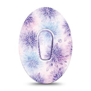 ExpressionMed Wisteria Fade Dexcom G6, Single Tape and Single Sticker Faded purple petals Sensor Cover for Continuous Glucose Monitor