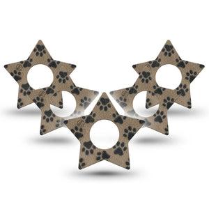 ExpressionMed Fuzzy Pawprints Infusion Star, 10-Pack Woolly paws Waterproof Sensor Cover For Pump