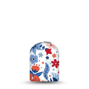 ExpressionMed July Flowers Pod Full Wrap Sticker Pod Full Wrap Sticker Single Sticker July 4th Floral Theme Decorative Decal Pump design