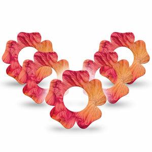 ExpressionMed Ruffles Freestyle Libre, Libre 2 Plus, and Abbott Lingo Flower, 5-Pack Warm sunset tones Sensor Cover for Continuous Glucose Monitor