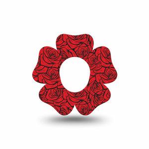ExpressionMed Roses Dexcom G7 and Dexcom Stelo Glucose Biosensor System Flower, Single Tape Valentines roses Adhesive Tape for CGM