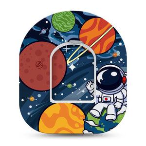 ExpressionMed Astronaut Omnipod Tape Single Tape and Single Sticker Cartoon Space Theme Adhesive Patch Pump Design