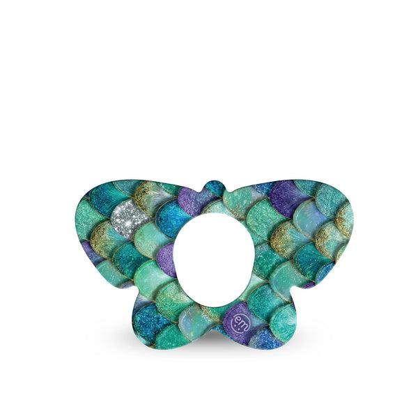 ExpressionMed Mermaid Scales Dexcom G7 and Dexcom Stelo Glucose Biosensor System Butterfly, Single Tape mermaid scale pattern Overlay Tape for CGM