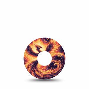 ExpressionMed Rising Phoenix Freestyle Libre 3 and Libre 3 Plus Tape, Single Tape Life Death Symbolism, Adhesive Tape Continuous Glucose Monitor Design