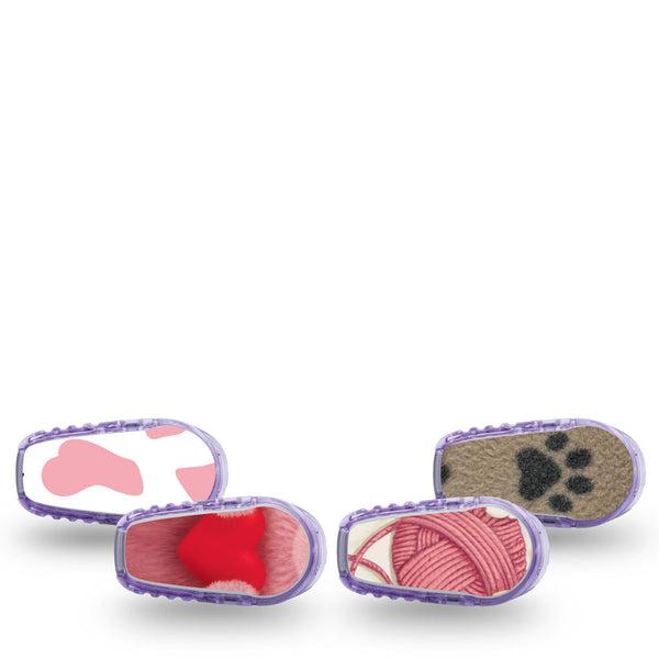 ExpressionMed Cozy Critters Dexcom G6 Sticker, 4-Pack Sticker Cute paw print Adhesive Tape for CGM
