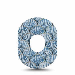 ExpressionMed Seashells Dexcom G7 Tape, Dexcom Stelo Glucose Biosensor System, Single Tape Aesthetic Sea Shell Pattern, Overlay Tape CGM Design