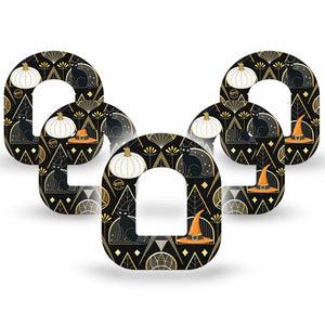 ExpressionMed Art Deco Halloween Omnipod Tape, 5-Pack Tape Classic Halloween Motifs, Adhesive Patch Pump Design