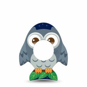 ExpressionMed Hootie the Owl Freestyle Libre 2 Evolve Shape Tape, Abbott Lingo, Single Gray Night Bird Owl Plaster Continuous Glucose Monitor Design