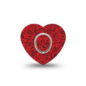 ExpressionMed Roses Dexcom G7 and Dexcom Stelo Glucose Biosensor System Heart, Single Tape and Single Sticker classic tattoo roses Best Covers for CGM