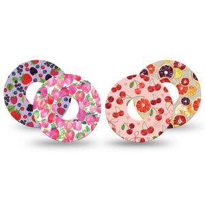 ExpressionMed Berrylicious Variety Pack Freestyle Libre 3 and Libre 3 Plus Tape, 4-Pack Tape Variety Cute Fruit Inspired Prints, Adhesive Tape Continuous Glucose Monitor Design