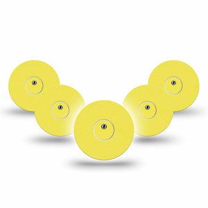 ExpressionMed Butter Yellow Freestyle Libre 3 and Libre 3 Plus Tape, 5-Pack Tape and 5-Pack Sticker Warm Yellow, Adhesive Tape Continuous Glucose Monitor Design