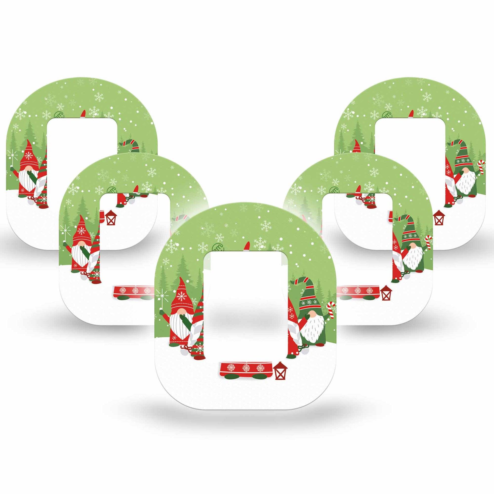 ExpressionMed Holiday Gnomies Tandem Mobi Tape 5-Pack Tape Bright Cute Christmas Gnomes, Adhesive Patch Pump Design