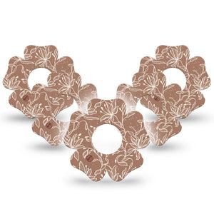 ExpressionMed Mocha Mousse Lace Infusion Set Flower Shape Tape, 10-Pack Tape Pantone Color Of The Year, Plaster Continuous Glucose Monitor Design