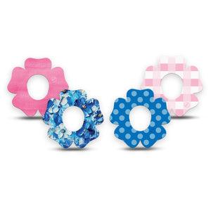 ExpressionMed Cotton Candy Coast Variety Pack Dexcom G7 Flower Shape Tape, Dexcom Stelo Glucose Biosensor System, 4-Pack Tape Variety T1D Barbie Inspired, Plaster CGM Design