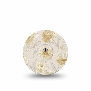 ExpressionMed Sketched Peonies Freestyle Libre 3 and Libre 3 Plus, Single Tape and Single Sticker Minimal peony illustration Accessories for Continuous Glucose Monitor