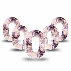 ExpressionMed Pink Pearls Dexcom G6 Mini, 5-Pack Pearly pink and purple Waterproof Plaster for Continuous Glucose Monitor