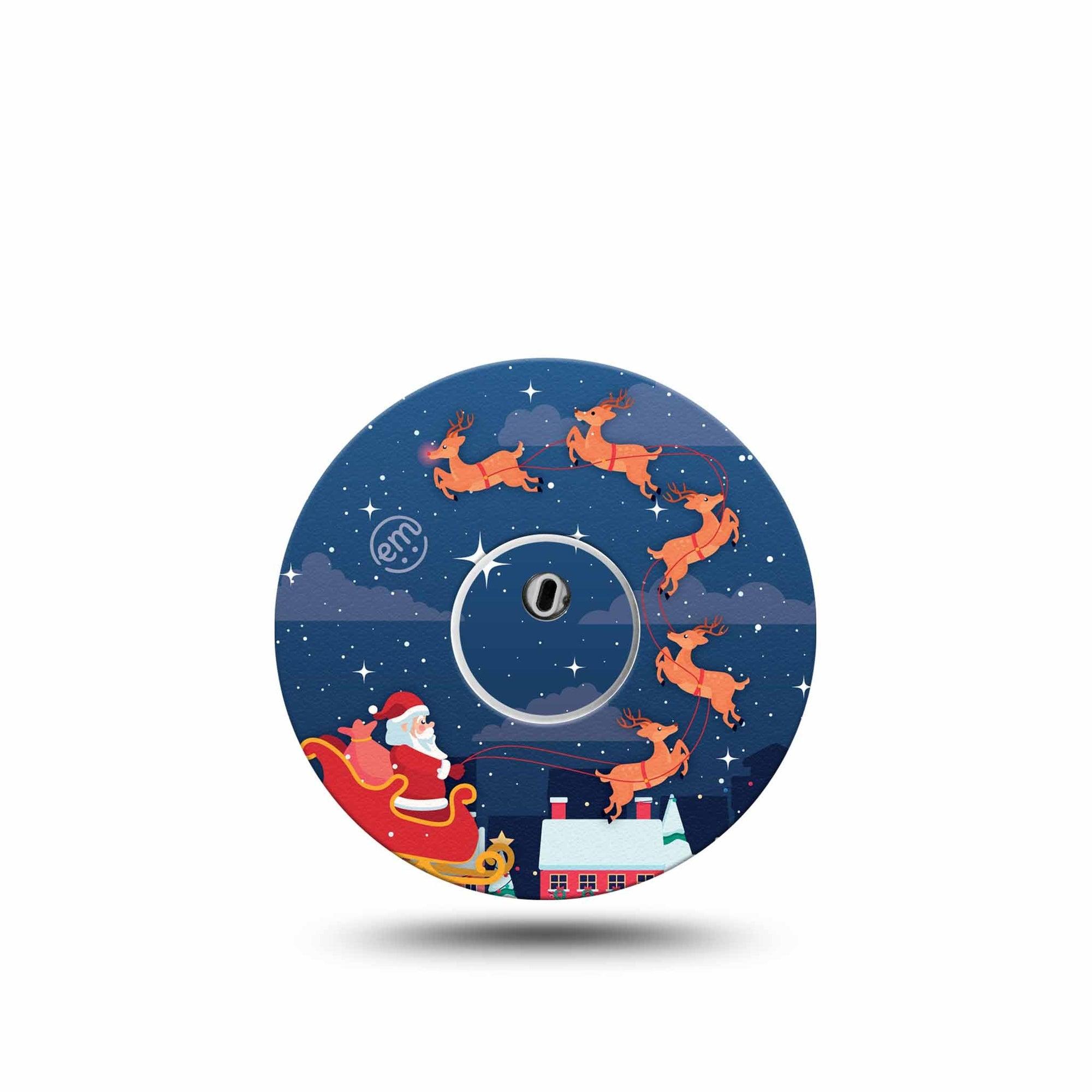 ExpressionMed Santa With Sled Freestyle Libre 3 Tape Single Tape and Single Sticker Christmas Eve Themed, Adhesive Tape CGM Design