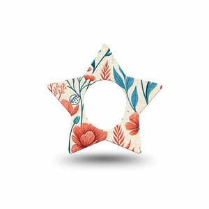 ExpressionMed Desert Wildflower Dexcom G7 and Dexcom Stelo Glucose Biosensor System Star, Single Tape High contrast floral design Overlay Tape for CGM