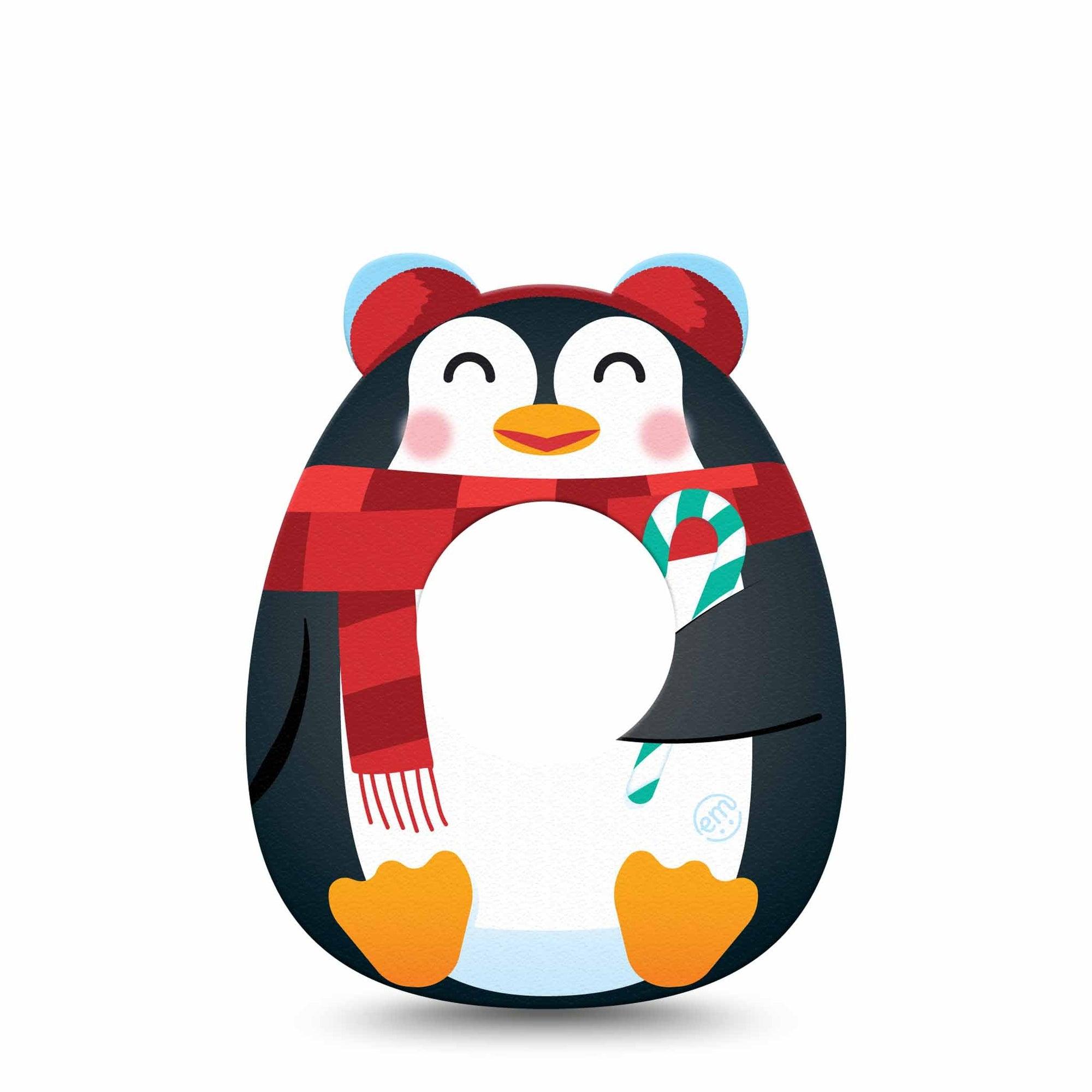 ExpressionMed Happy Penguin Freestyle Libre 2 Gumdrop Shape Tape, Abbott Lingo, Single Tape Holiday-Themed Penguin, Patch CGM Design