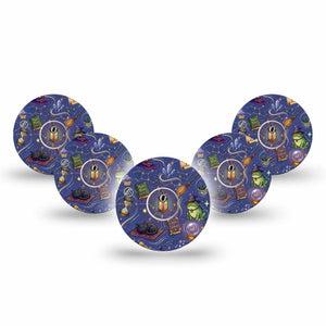 ExpressionMed Wizarding World Freestyle Libre 3 and Libre 3 Plus, 5-Pack Tape and 5-Pack Sticker Harry Potter inspired design Sensor Cover for CGM