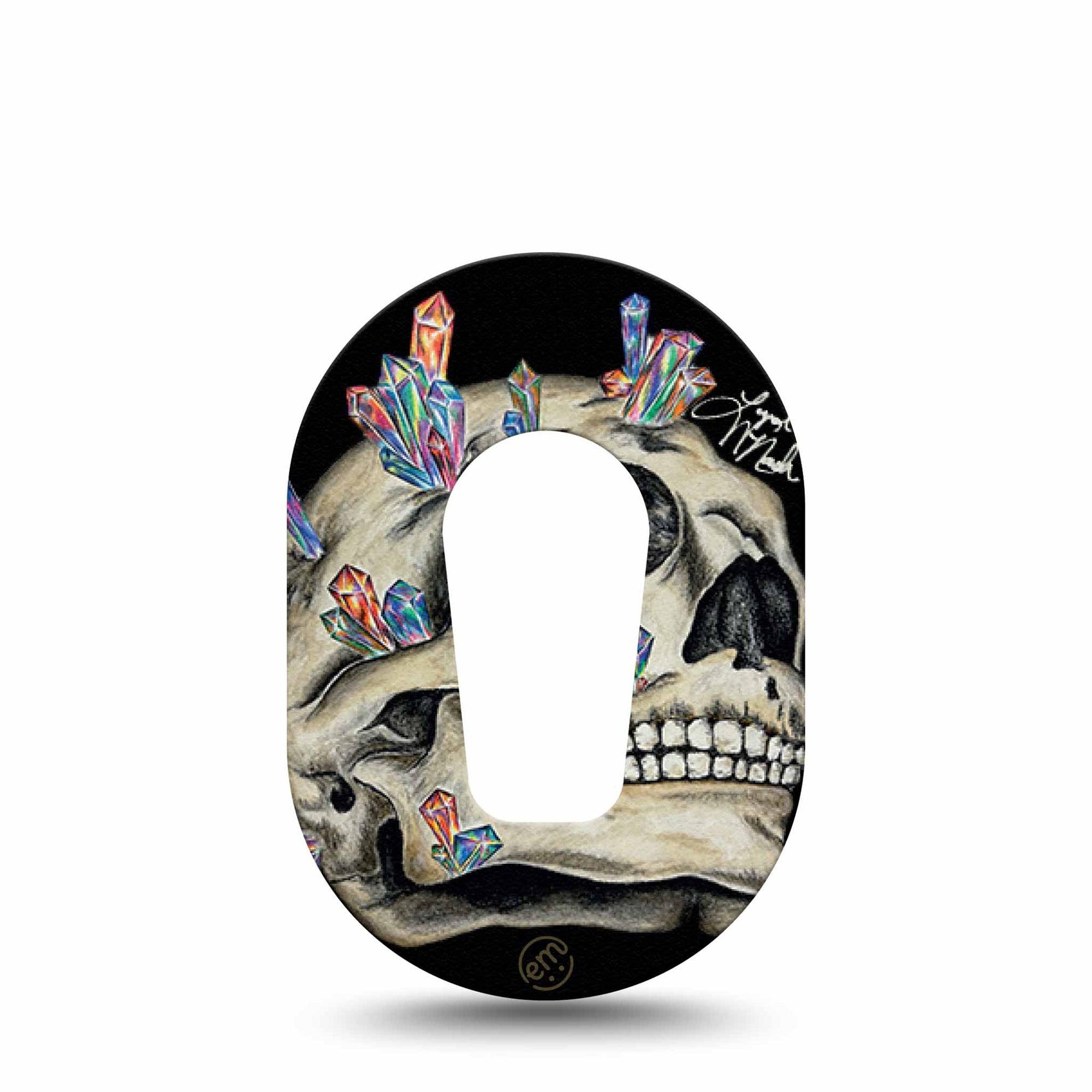 ExpressionMed Crystal Skulls Dexcom G6 Mini Tape Single Crystal Head Adhesive Tape CGM Design