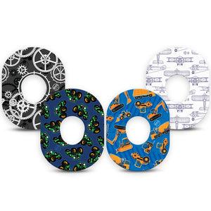 ExpressionMed Mighty Machines Variety Pack Dexcom G7 Tape, Dexcom Stelo Glucose Biosensor System, 4-Pack Tape Variety Machinery, Overlay Tape CGM Design